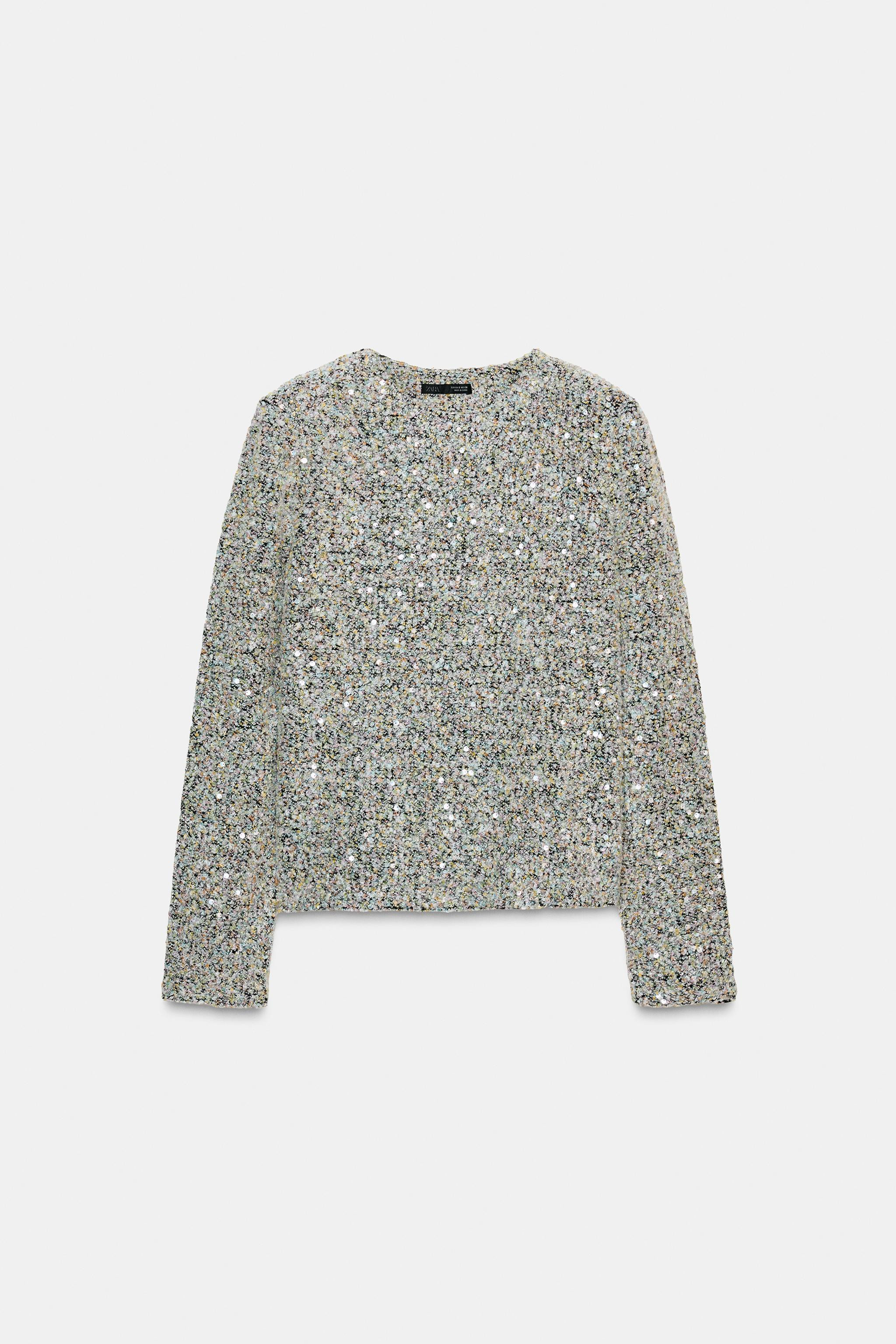 LONG SLEEVE SEQUIN JUMPER | Zara US