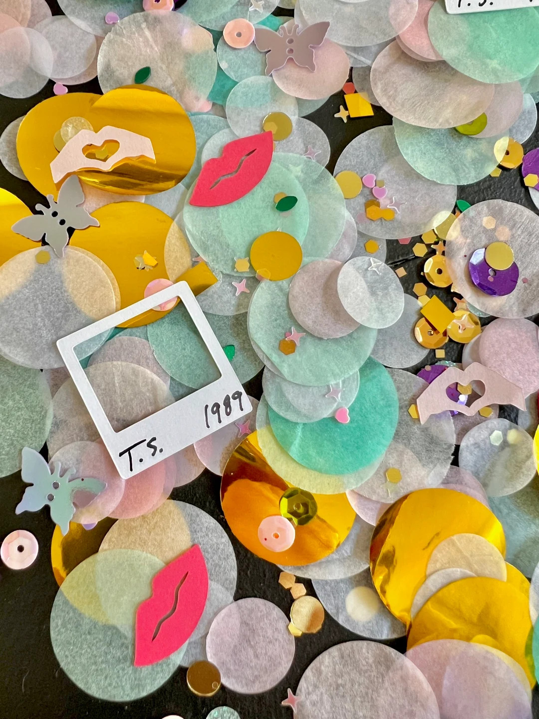 Eras Confetti Pastel Taylor Party Decor Polaroid Red Lips Butterfly Lover Confetti, TTPD Pastel P... | Etsy (US)