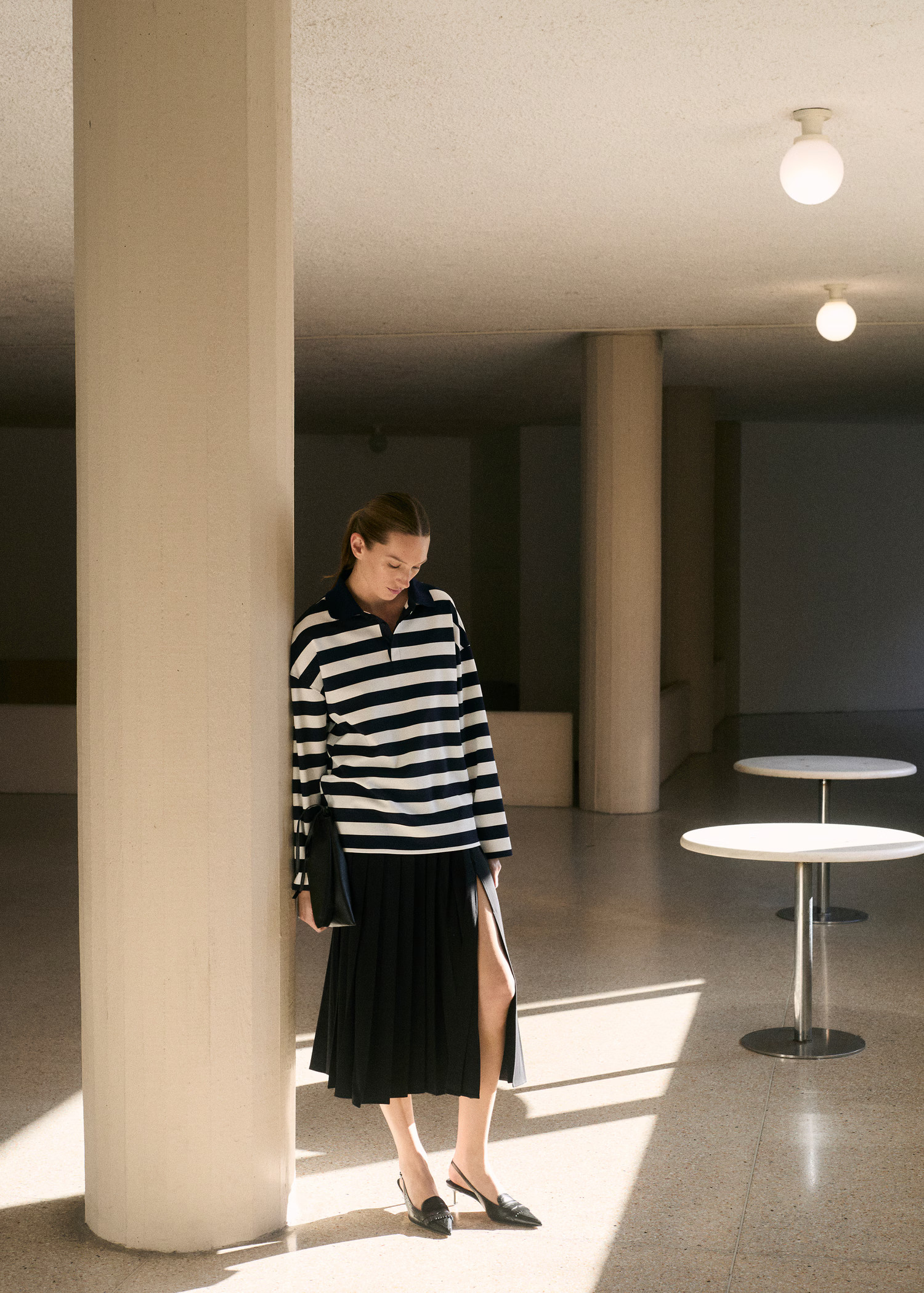 Striped polo-neck sweatshirt - Women | MANGO USA | Mango (US/MX/AU)