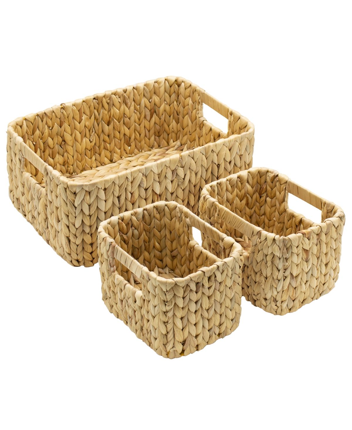 Sorbus Round Corner Wicker Baskets, Set of 3 | Macys (US)