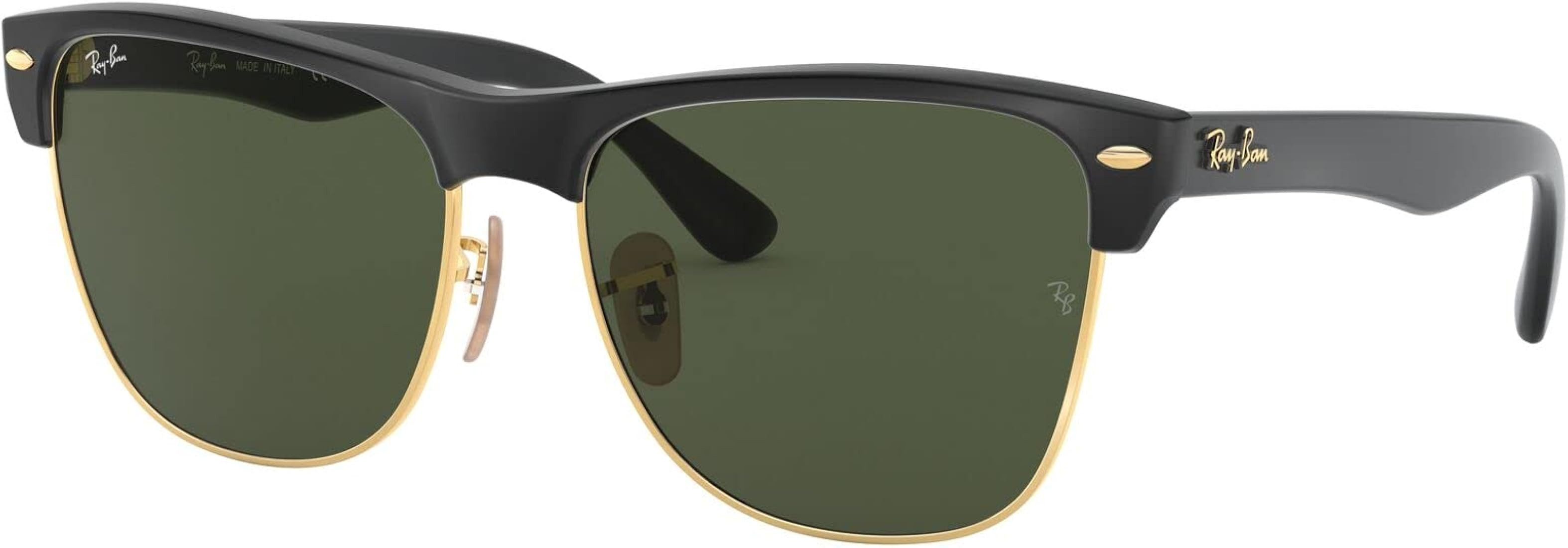 Ray-Ban Man Sunglasses Black On Gold Frame, Green Classic G-15 Lenses, 57MM | Amazon (US)