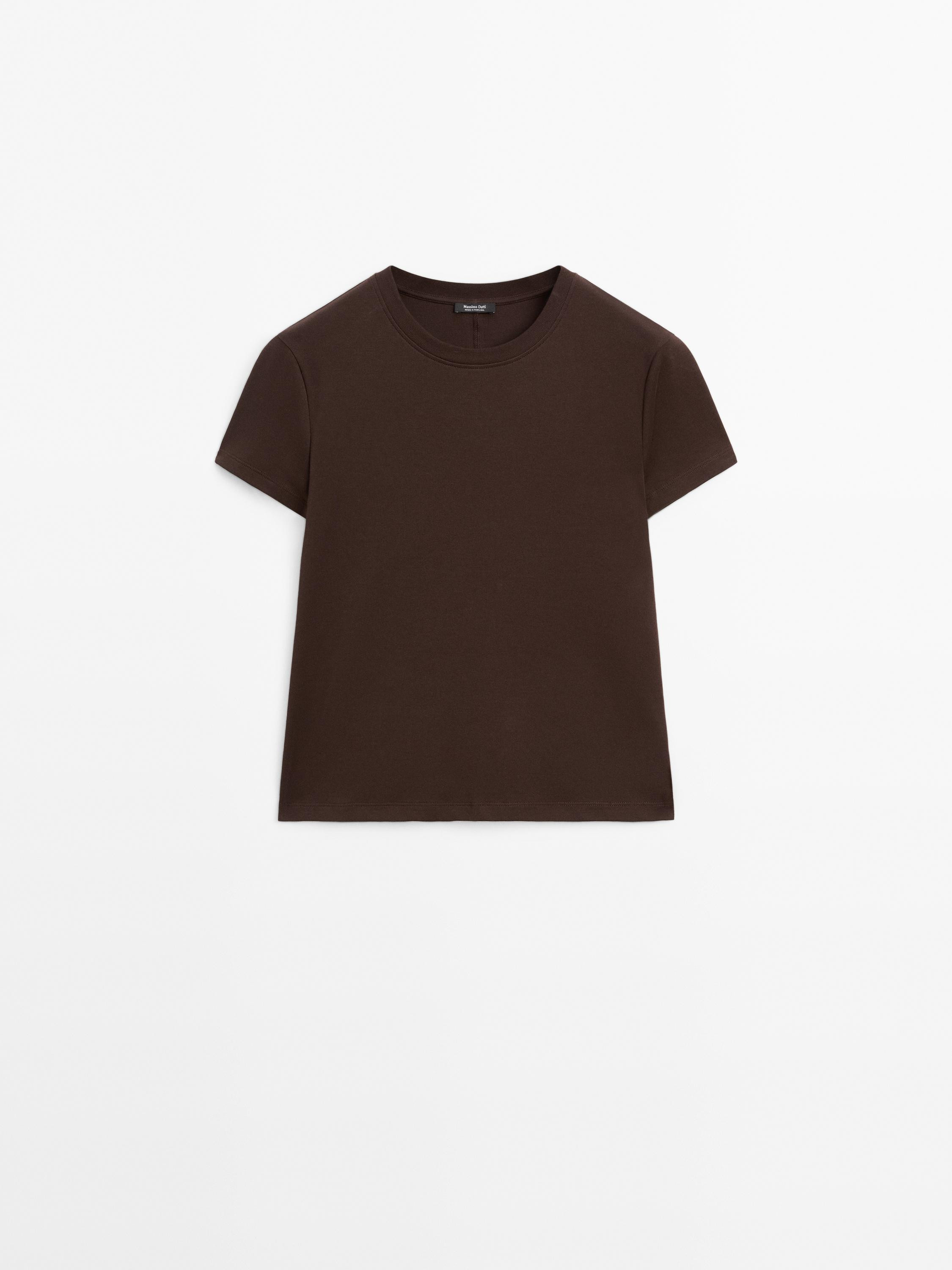 100% cotton T-shirt with seam detail | Massimo Dutti US