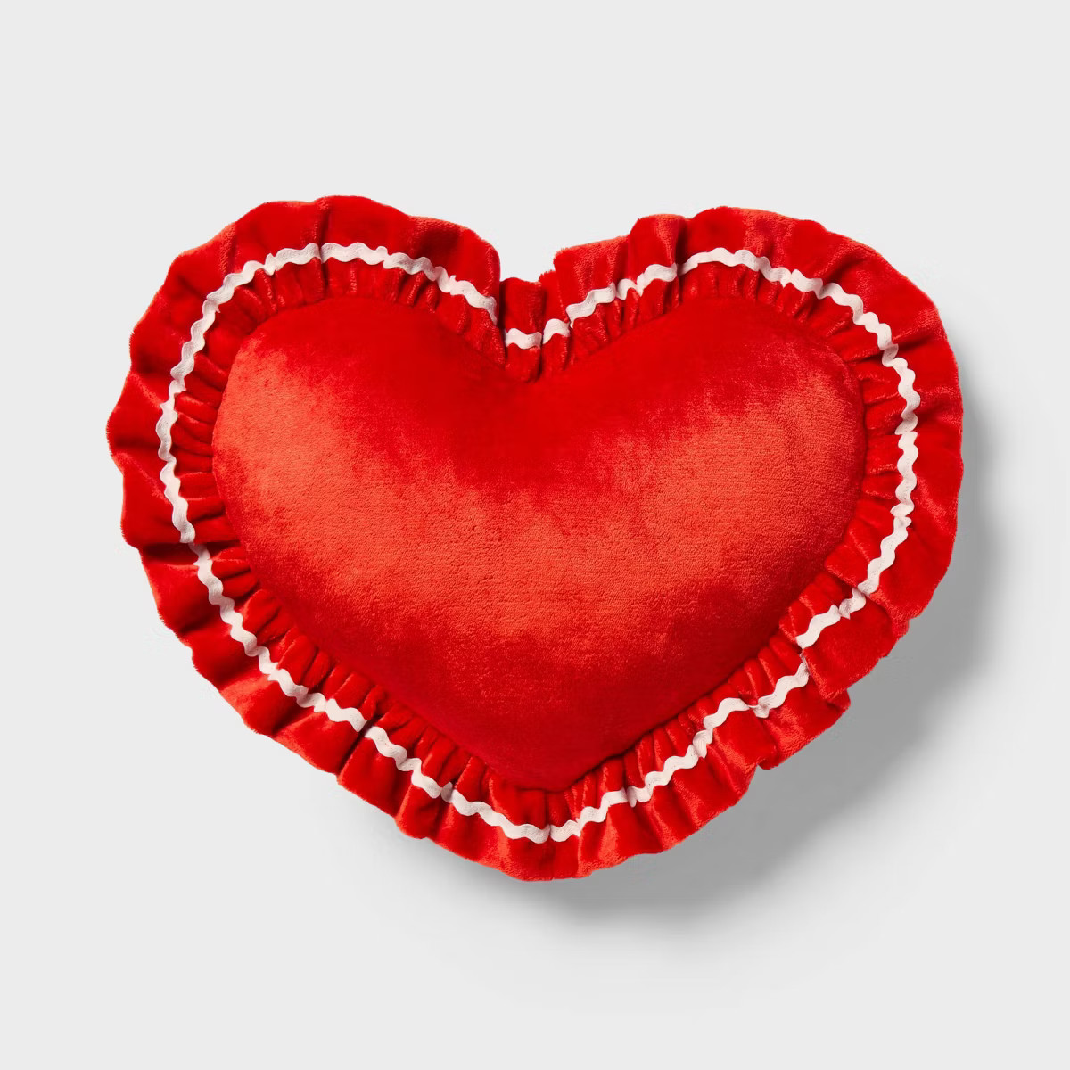 Velvet Ruffle Heart Kids' Novelty Plush Pillow Red - Pillowfort™ | Target