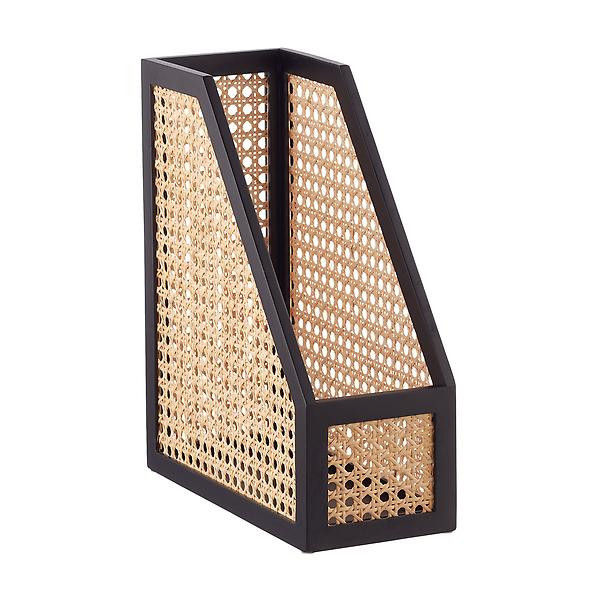 The Container Store Aritsan Rattan Cane Magazine File | The Container Store