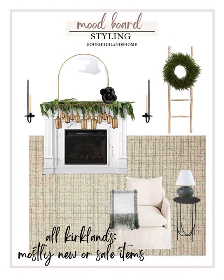all kirkland items. mostly new or sale items. holiday/christmas living room mood board styling  

#LTKhome #LTKSeasonal #LTKsalealert