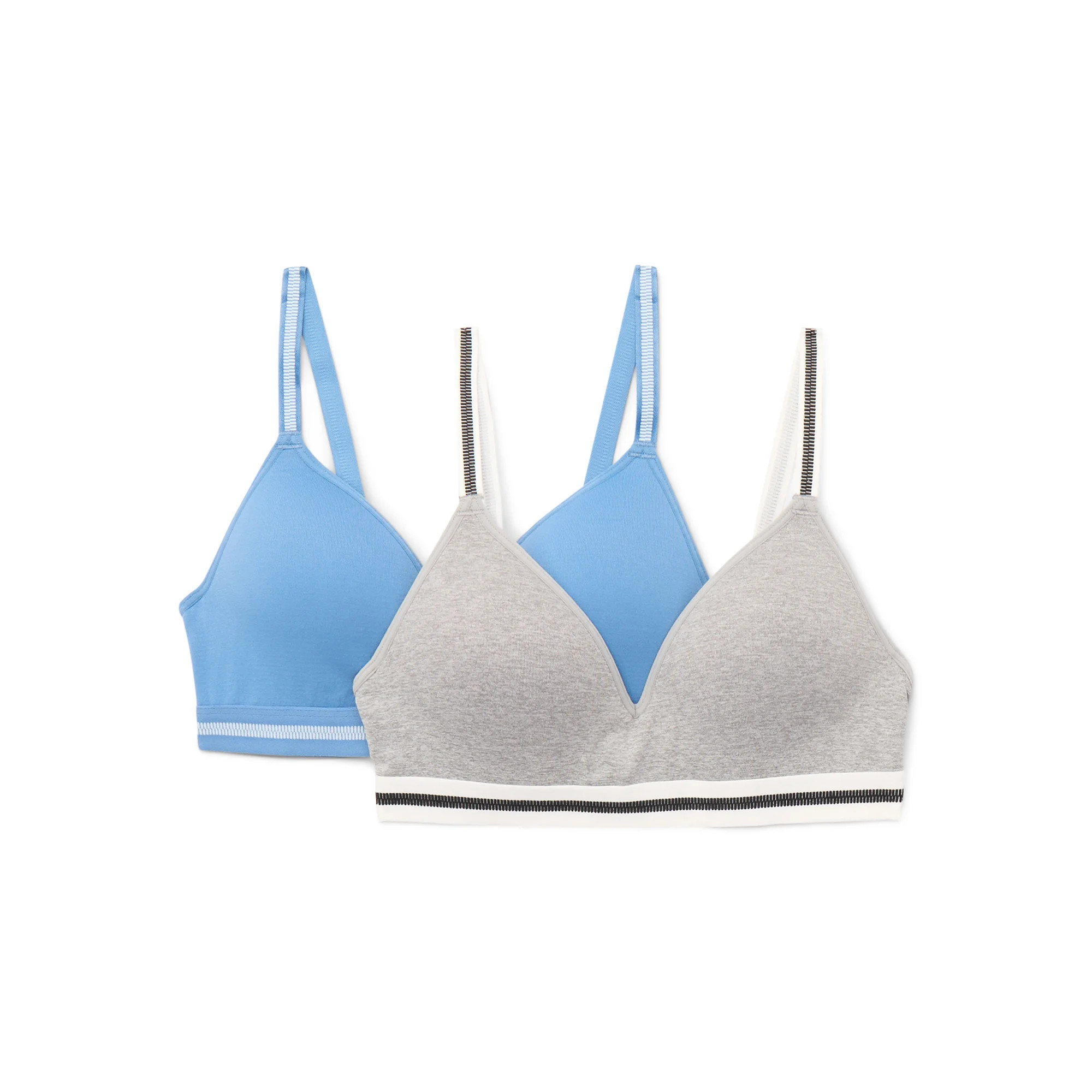 Wonder Nation Girls Seamless Triangle Wireless Bra, 2-Pack, Sizes 30-38 | Walmart (US)