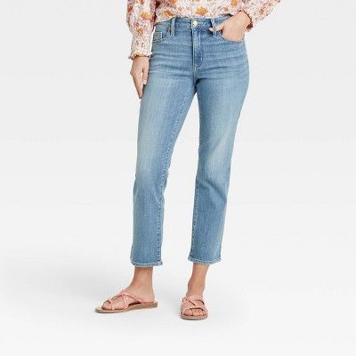 Women's High-Rise Slim Straight Fit Cropped Jeans - Universal Thread™ | Target