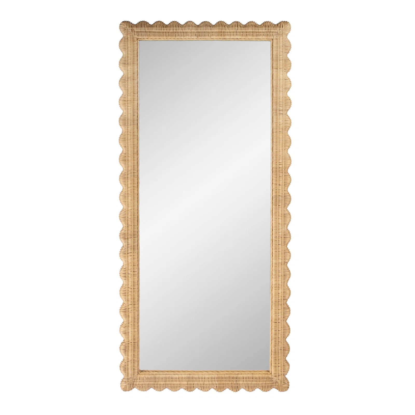 Eddis Scalloped Rattan Floor Mirror | Wayfair North America