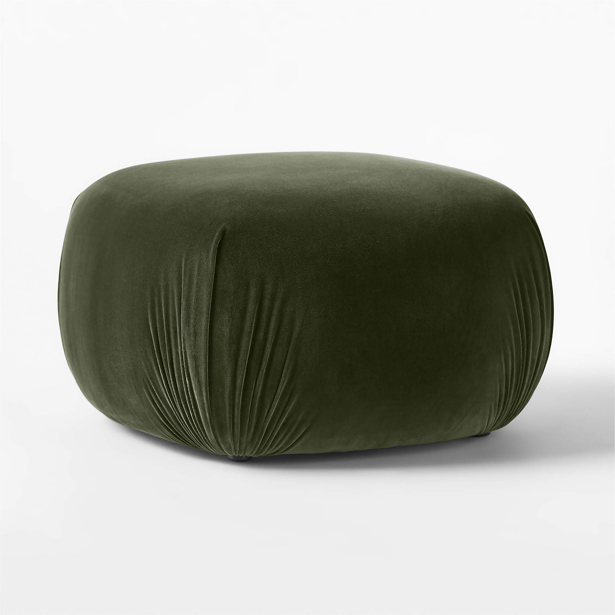 Gideon Green Velvet Ottoman | CB2 | CB2