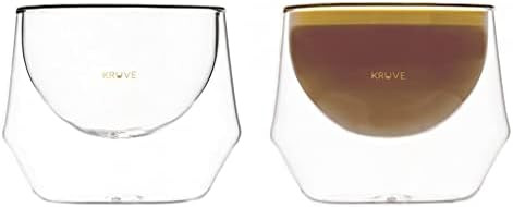 KRUVE IMAGINE Coffee Cups - Handcrafted Double-Wall Glass Cups (Set of 2, (50oz/150ml) - Perfect ... | Amazon (US)