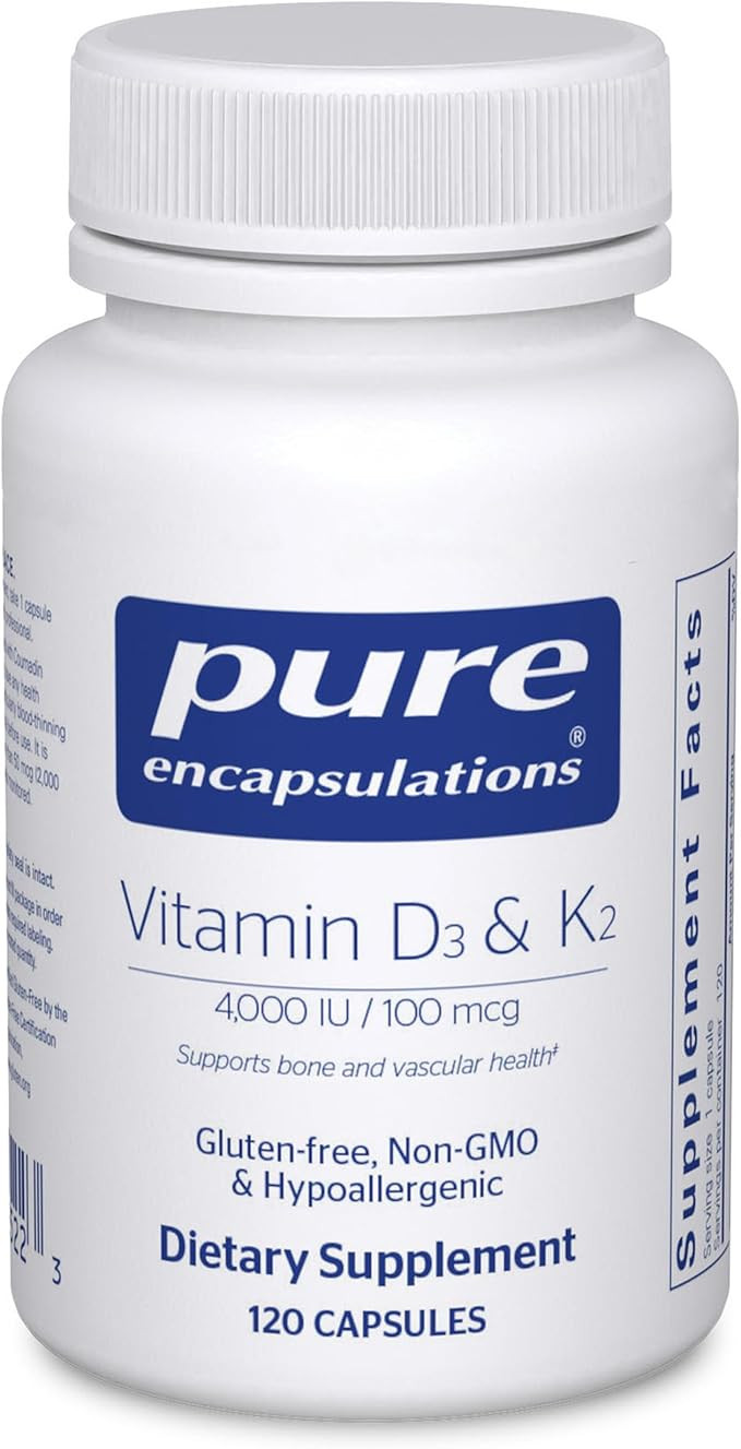 Pure Encapsulations Vitamin D3 & K2 | Bone and Vascular Health Support | 120 Capsules* | Amazon (US)