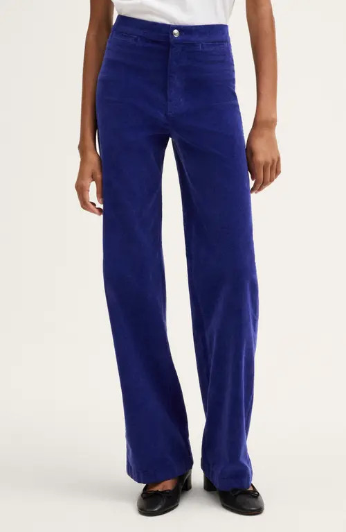 Madewell The Wide Leg Corduroy Pants in Deep Royal at Nordstrom, Size 25 | Nordstrom