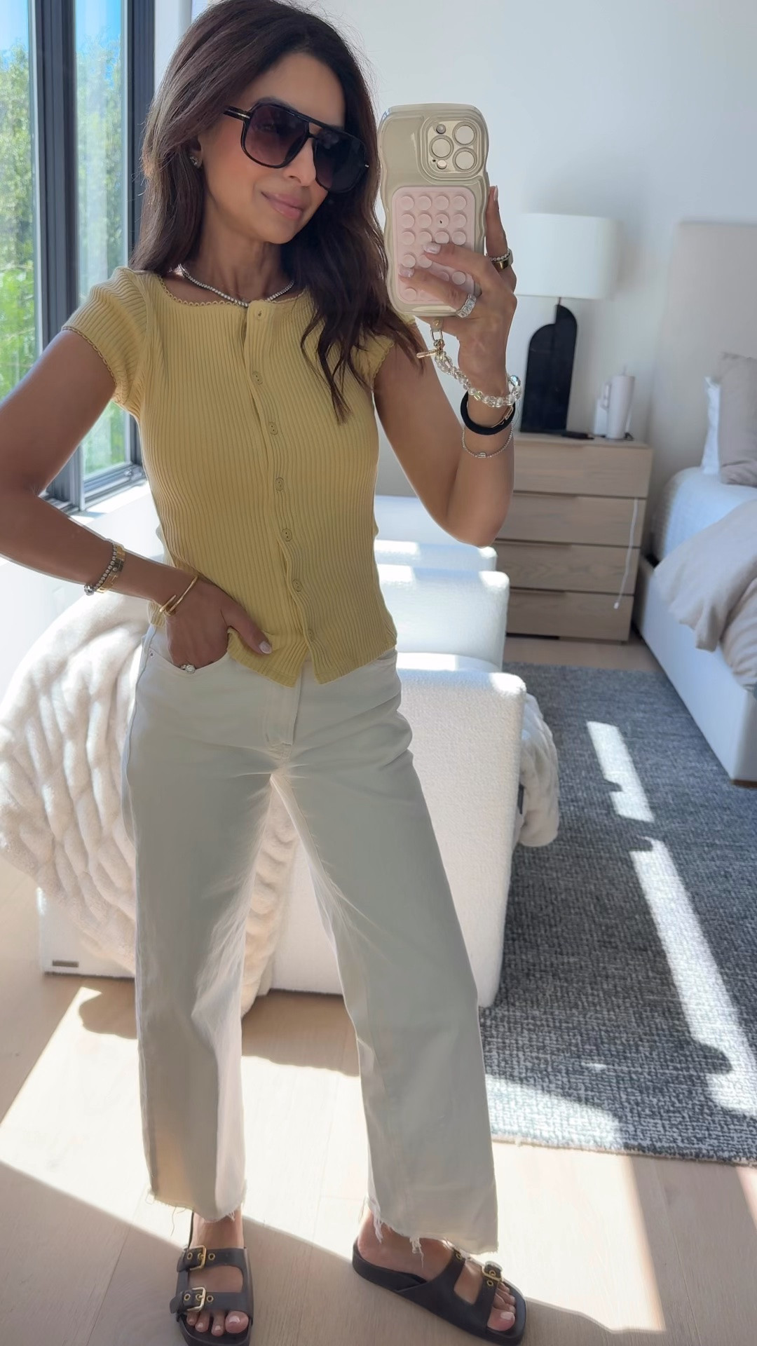 Wearing an xs top and 24 regular length in denim. Sandals also run TTS. Code LTK20 gets 20% off today

#LTKSaleAlert #LTKxMadewell