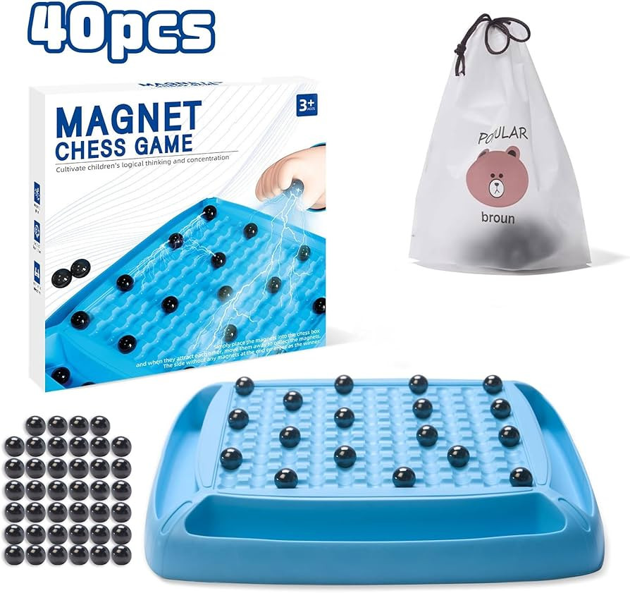 Magnetic Game Chess, Magnet Chess Fun Family Games for Kids and Adults,Magnet Chess Game with 40P... | Amazon (US)