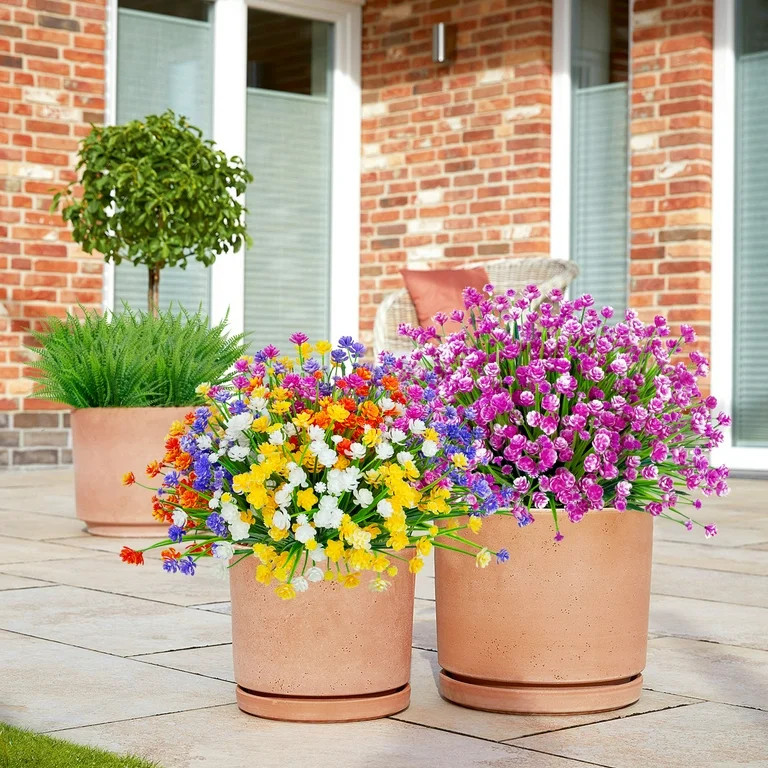 Scidweet 24 Bundles Artificial Flowers Outdoor, Faux Fake Flowers Plastic Floral Plants Spring Su... | Walmart (US)