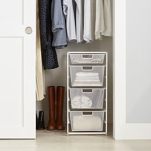 Elfa White Mesh Narrow Start-A-Stack | The Container Store