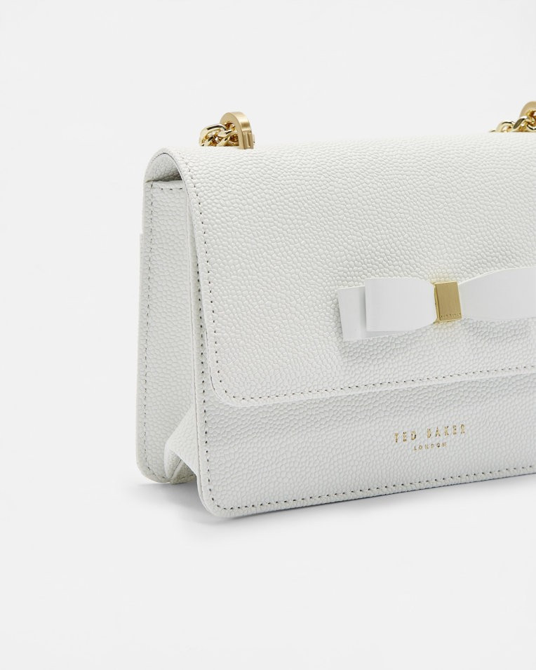 Bow detail leather body bag - White | Bags | Ted Baker | Ted Baker (US)