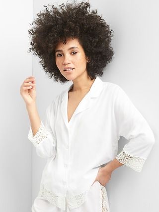 Gap Womens Dreamwell Pajama Top White Size M | Gap US