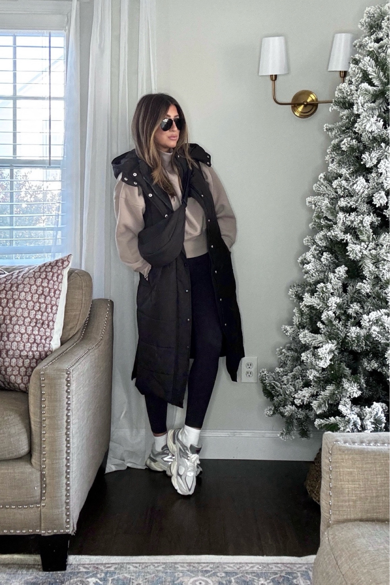 Easy casual leggings outfit. Love the bow on crewneck sweatshirt! This long puffer is a staple in wearing on repeat. Xx size down half size in shoe. 


#LTKGiftGuide #LTKSeasonal #LTKShoeCrush