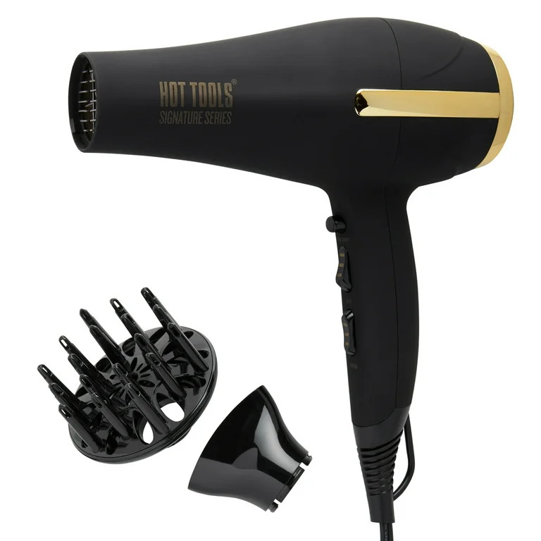 Hot Tools Pro Signature 1875W Ionic + Ceramic Hair Dryer, Black | Walmart (US)