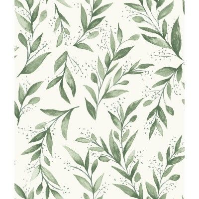 RoomMates Olive Branch Magnolia Home Wallpaper Green | Target
