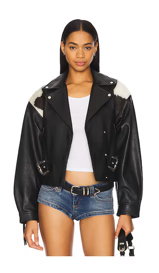 x REVOLVE Billie Motorcycle Jacket in Black | Revolve Clothing (Global)