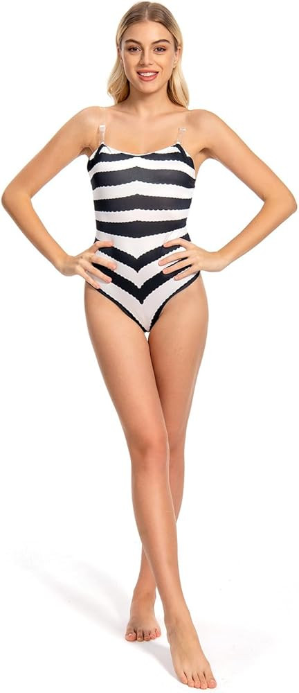 Doll Costume Movie Doll Cosplay Black and White Stripe Sexy Bathing Suit One-Piece Swimwear for P... | Amazon (US)