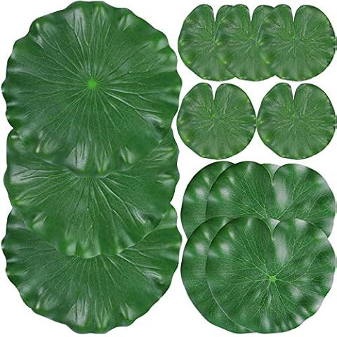 WILLBOND 12 Pieces 4 Kinds Artificial Lotus Leaves Floating Foam Ornament Lily Pads Foliage Pond ... | Amazon (US)