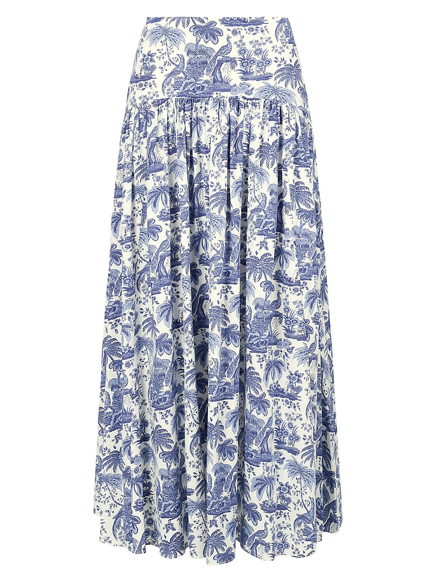 Women's Procida Cotton Toile Maxi Skirt - Blue Toile - Size 2 | Saks Fifth Avenue