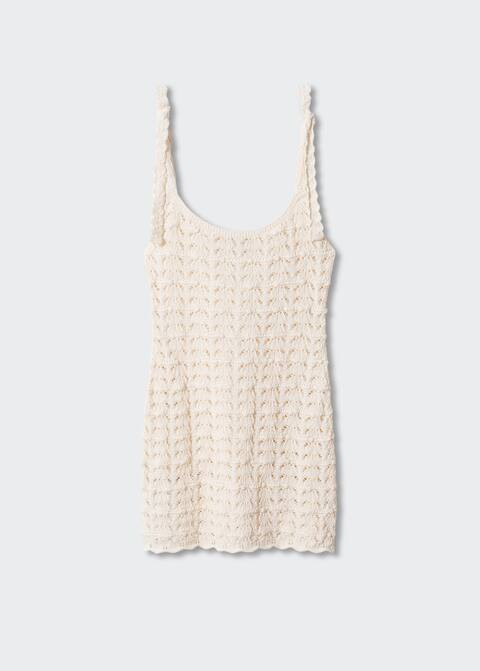 Crochet dress with ties -  Women | Mango United Kingdom | MANGO (UK)