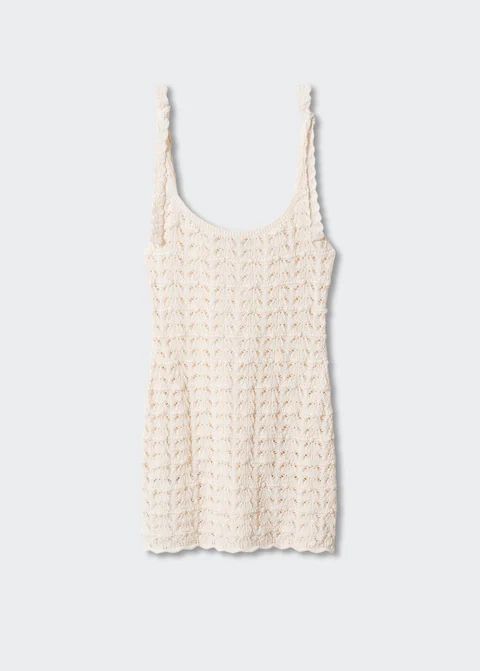 Crochet dress with ties -  Women | Mango United Kingdom | MANGO (UK)