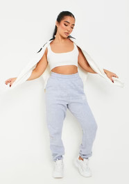 Tyra Grey 90's Cuffed Jogger | Missy Empire (UK)