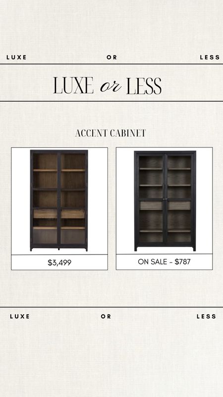 Luxe or Less: Black Accent Cabinet 

Both gorgeous options for either budget!

black accent cabinet, cabinet, dining room storage, luxe or less, luxury furniture, affordable furniture, on sale, vintage look, luxury look

#LTKhome #LTKsalealert