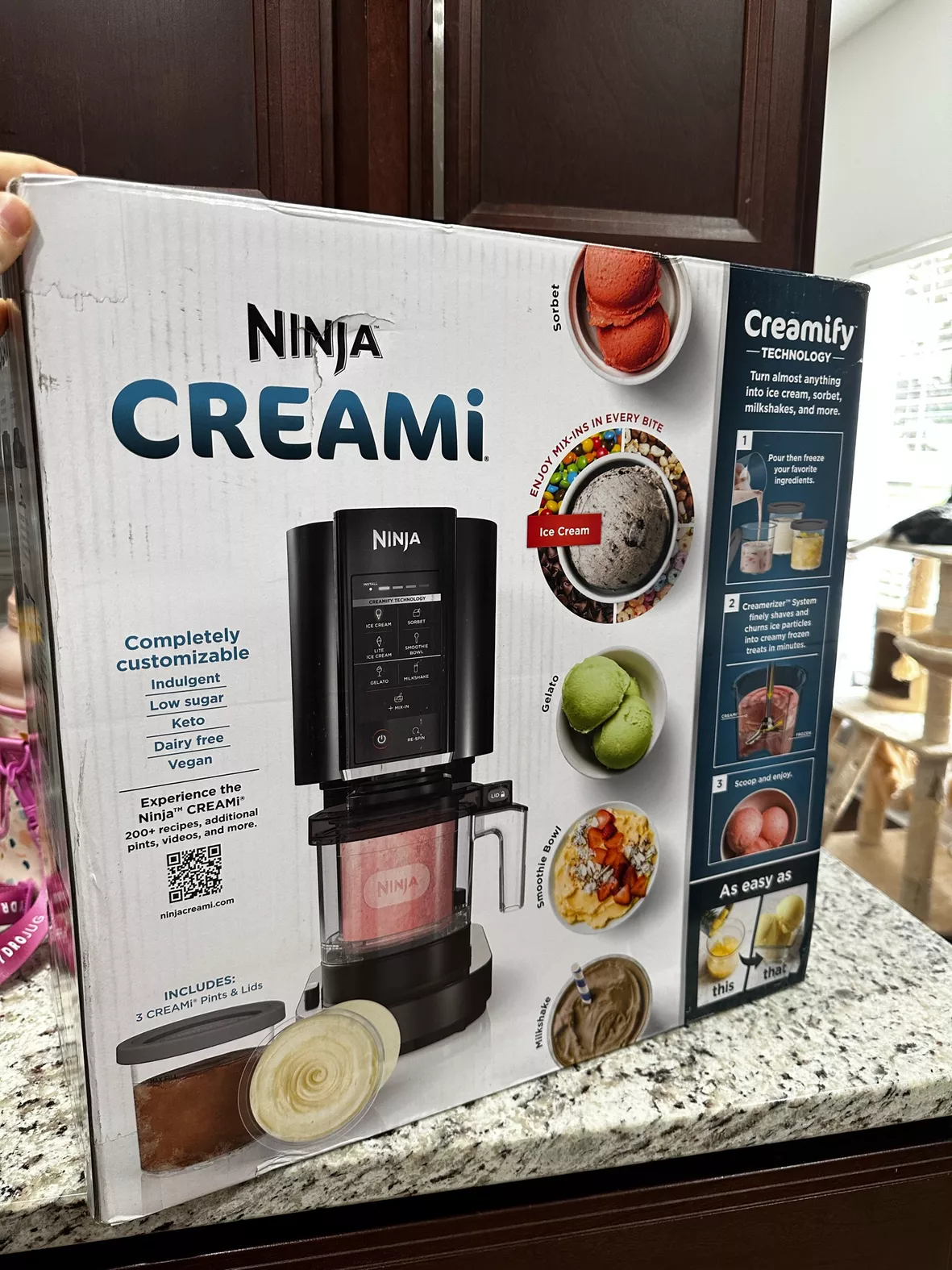  Ninja NC301 CREAMi Ice Cream Maker, for Gelato, Mix