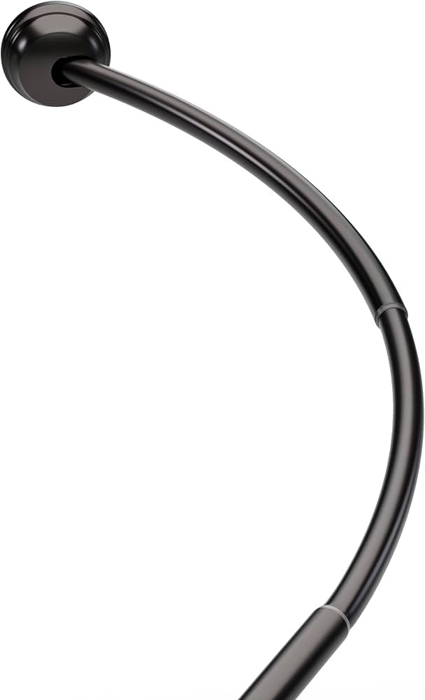 Zenna Home Curved Tension Shower Curtain Rod, Rustproof, Bronze, 50 to 72 Inches – Adjustable S... | Amazon (US)
