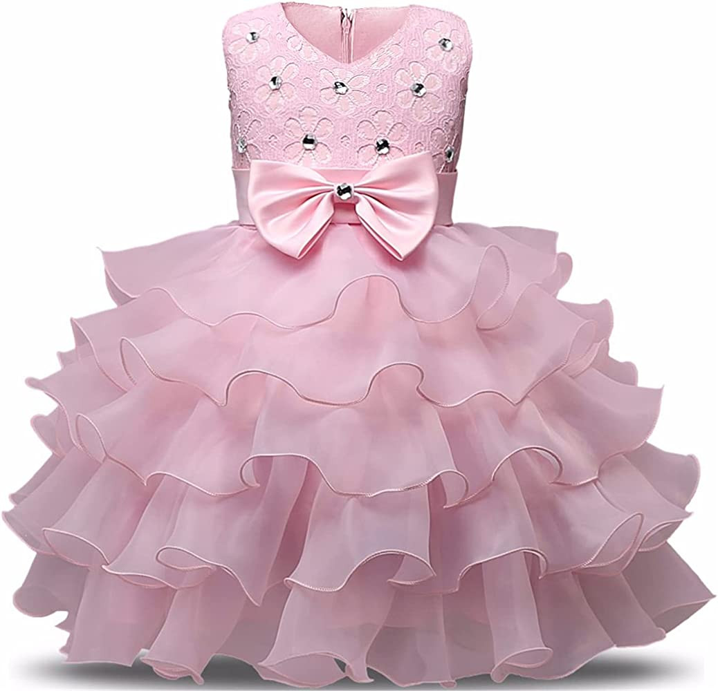 NNJXD Girl Dress Kids Ruffles Lace Party Wedding Dresses | Amazon (US)