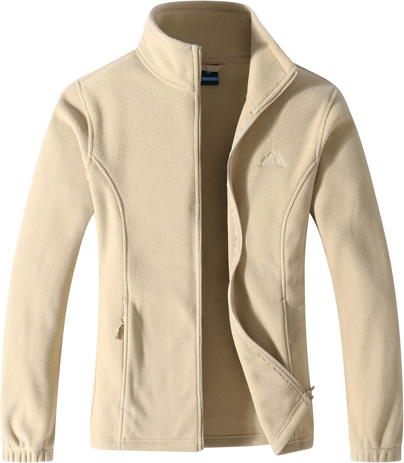 GIMECEN Women's Lightweight Full Zip Soft Polar Fleece Jacket Outdoor Recreation Coat With Zipper... | Amazon (US)