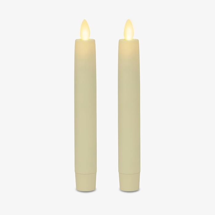 Luminara - Flameless Battery Operated Taper Candle - Ivory - Pack of 2-1x6 inch - LED Flickering Flame - Realistic Safe for Home Kids and Pets | Amazon (US)