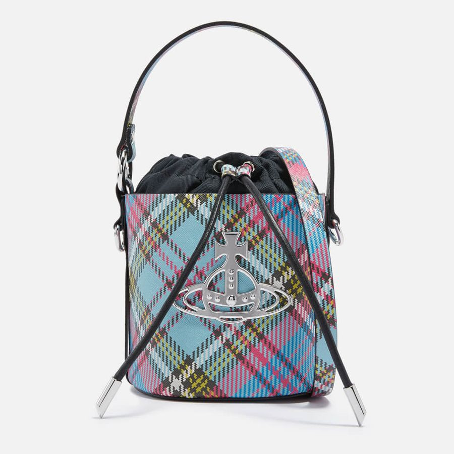 Vivienne Westwood Daisy Tartan-Print Drawstring Bucket Bag | Coggles (Global)