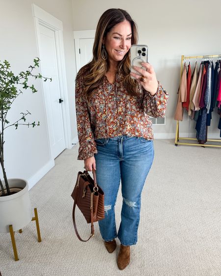 Fall Casual Outfit 
Use code RYANNE10 for 10% off Gibsonlook items

Fit tips: Blouse tts, L // Jeans tts, 12

Fall outfits  Floral blouse  Warm tones  Fall fashion  Booties  Paisley blouse

#LTKmidsize #LTKover40 #LTKSeasonal