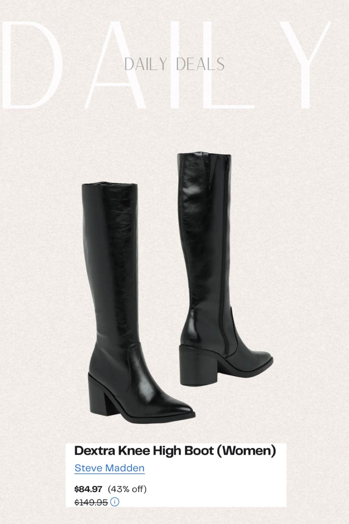 My new favorite boots are back in stock!  These are the most comfortable boots + so flattering. sized up half a size 8/tts on sale $84 (was $149) 

#nordstromrack #nordstromrackshoes #shoes #boots #fallboots #fallstyle #falloutfits #myrackscore #winterboots #kneehighboots #blackboots #stevemadden #stevemaddenboots #dextraboots #outfits #styleideas #stylishboots #trendy #trendyboots #giftideasforher #giftideas #giftguide #dailydeals #dealoftheday #bestsellers #everydayboots #casualboots #dressyboots #salefinds #nordstromrackfinds 

#LTKfindsunder100 #LTKshoecrush #LTKsalealert