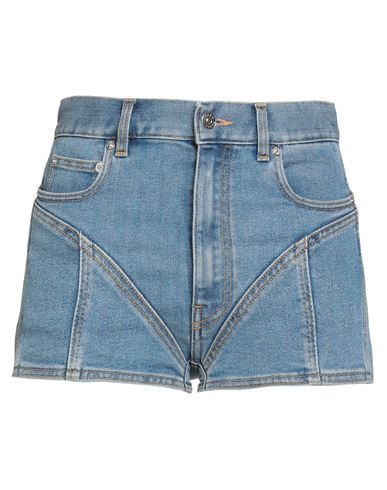 Mugler Woman Denim shorts Blue Size 29 Cotton, Elastomultiester | YOOX (US)