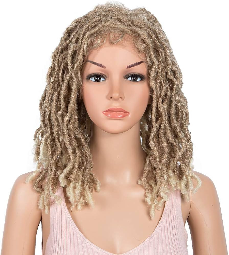 Style Icon 15.5" Short Faux Locs Wig with Baby Hair Synthetic Dreadlock Wig Natural Looking Handm... | Amazon (US)