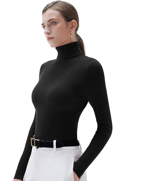 SUUKSESS Women Cashmere Turtleneck Long Sleeve Shirt Fitted Fall Basic Thermal Tops Fall Fashion | Amazon (US)
