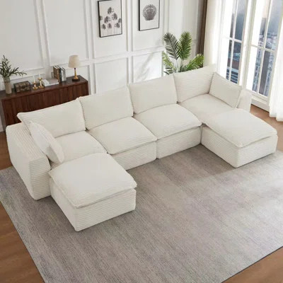 Cloud U-Shape Sectional Sofa With Ottoman – Plush, Convertible Couch For Living Room | No Assembly Required, Stylish & Comfortable | Wayfair North America