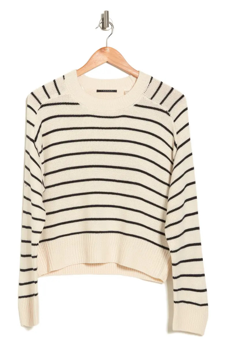 T Tahari Saddle Stripe Long Sleeve Sweater | Nordstromrack | Nordstrom Rack