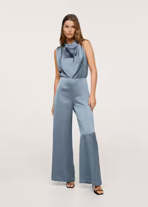 Long satin jumpsuit | MANGO (US)