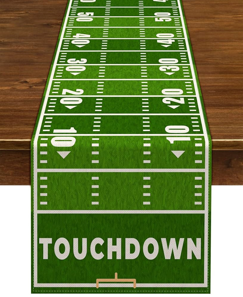 Nepnuser American Football Court Table Runner Touch Down Football Birthday Party Decoration Boy S... | Amazon (US)