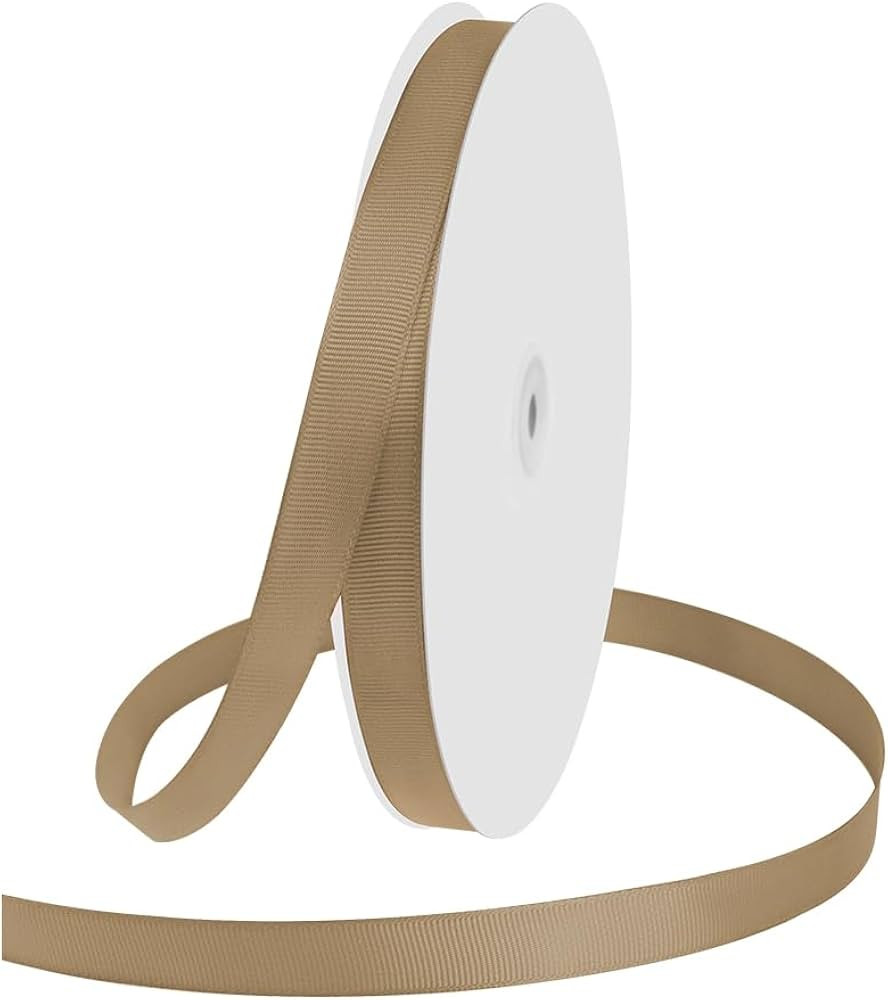 5/8" X 100 Yards Champagne Gold Grosgrain Ribbon, Premium Grosgrain Ribbon for Sewing, Gift Wrapp... | Amazon (US)