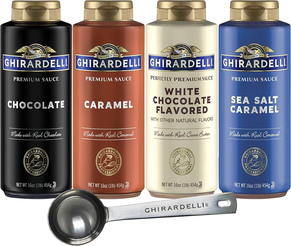 Ghirardelli Chocolate, Caramel, White Chocolate and Sea Salt Caramel Flavored Sauce 16 oz Bottles... | Amazon (US)